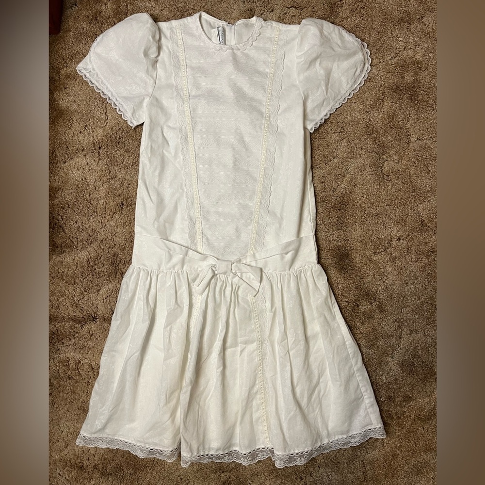Vintage 70s/80s Gunne Sax Jessica’s McClintock White Cotton Dress